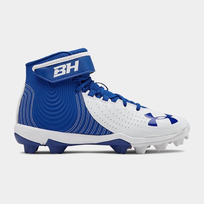 Under Armour Harper 4 Mid RM Jr. - Chlapcenske Baseballová Obuv - Kráľovská Modrá/Biele